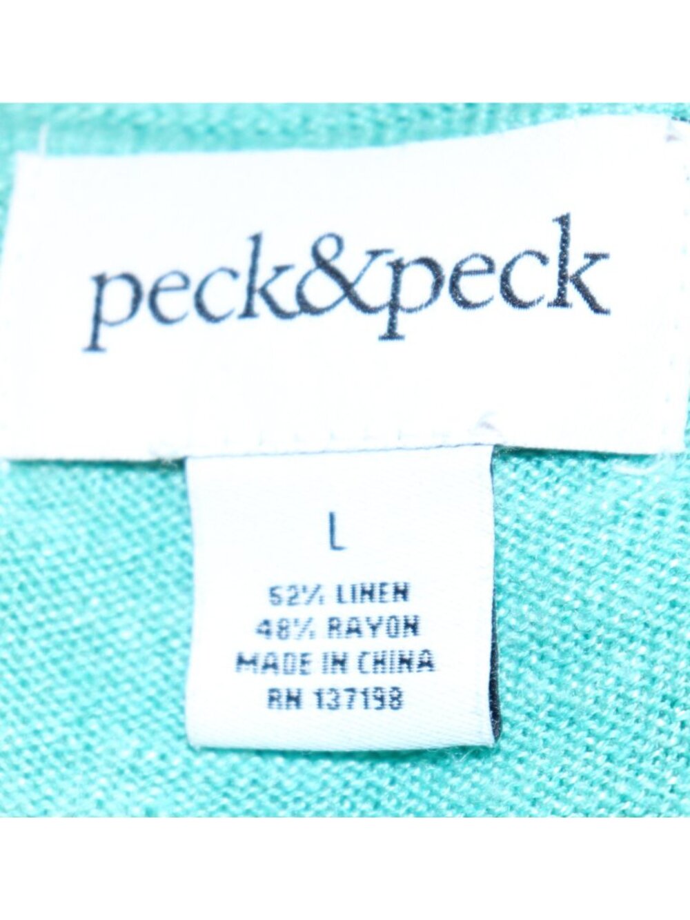 Peck & Peck Light Green Scoop Neck Short Sleeve Pullover Sweater size L GUC - Picture 6 of 6